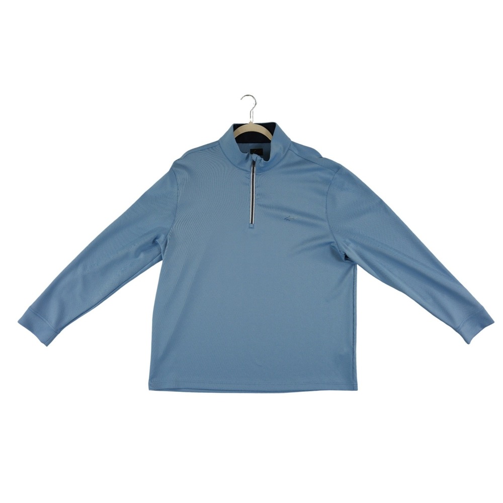 Greg Norman Quarter‎ Zip Pullover Shirt Men's Size XL Blue Performance Golf